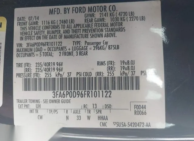 3FA6P0D96FR101122 2015 2015 Ford Fusion- Titanium 9