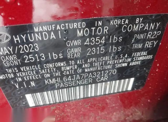 KMHL64JA7PA321270 2023 2023 Hyundai Sonata- Sel 9