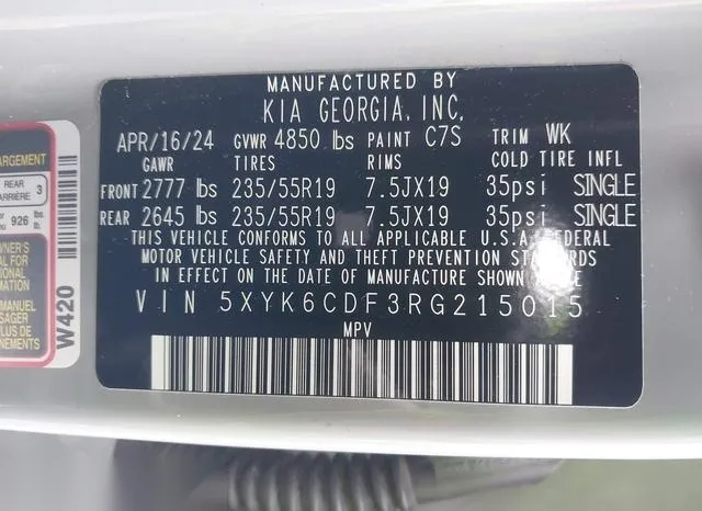 5XYK6CDF3RG215015 2024 2024 KIA Sportage- X-Line 9