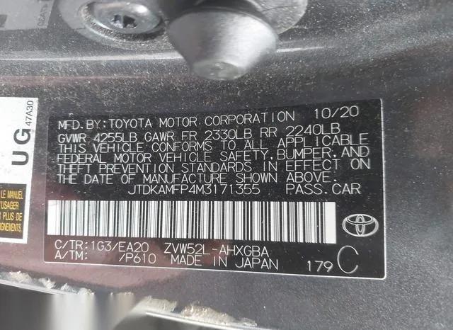 JTDKAMFP4M3171355 2021 2021 Toyota Prius- Prime Xle 9