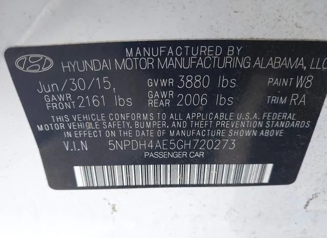 5NPDH4AE5GH720273 2016 2016 Hyundai Elantra- SE 9