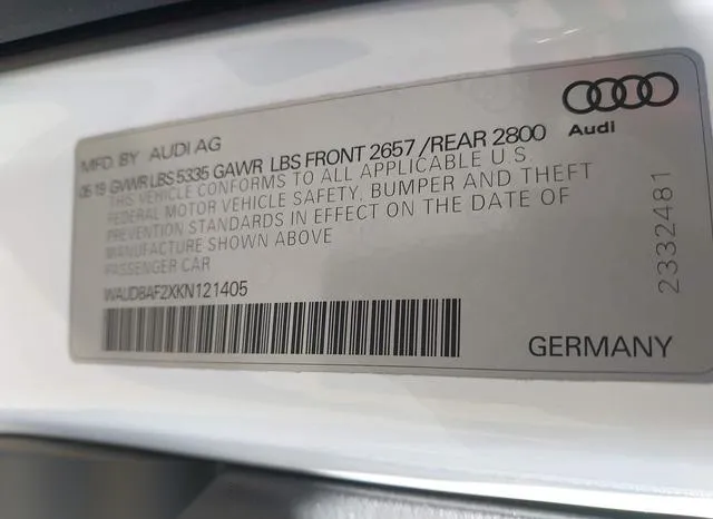 WAUD8AF2XKN121405 2019 2019 Audi A6- 45 Premium 9