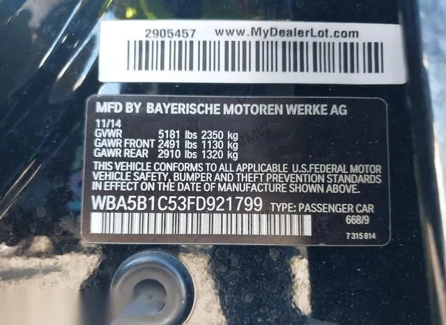 WBA5B1C53FD921799 2015 2015 BMW 5 Series- 535I 9