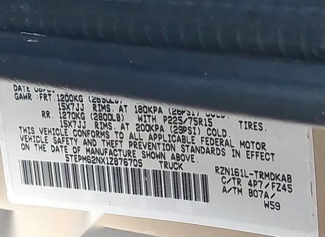 5TEPM62NX1Z876705 2001 2001 Toyota Tacoma 9