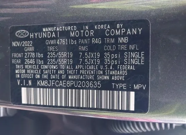 KM8JFCAE8PU203635 2023 2023 Hyundai Tucson- N Line 9