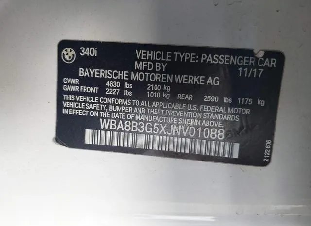 WBA8B3G5XJNV01088 2018 2018 BMW 3 Series- 340I 9