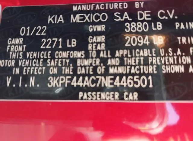 3KPF44AC7NE446501 2022 2022 KIA Forte- Gt Manual 9