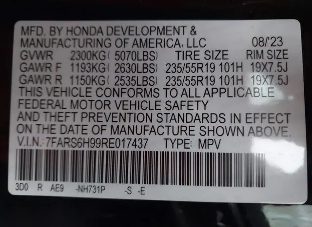 7FARS6H99RE017437 2024 2024 Honda CR-V- Hybrid Sport Touring 9