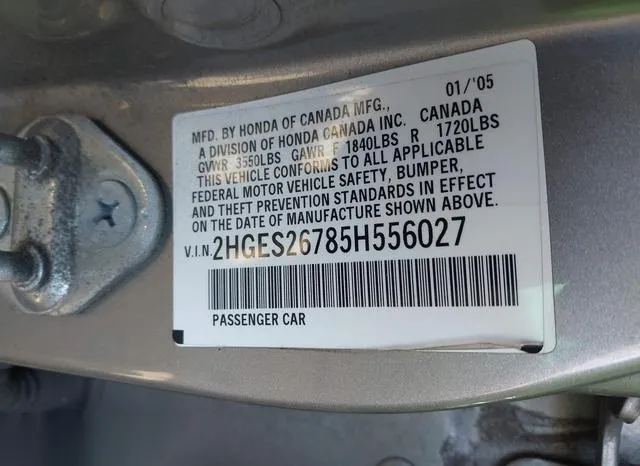 2HGES26785H556027 2005 2005 Honda Civic- EX 9