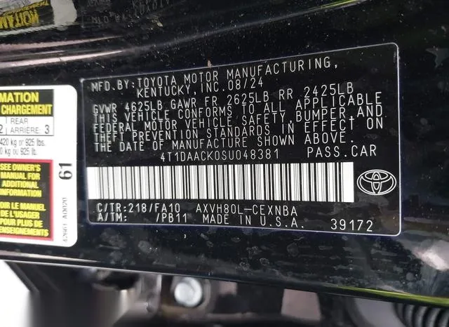 4T1DAACK0SU048381 2025 2025 Toyota Camry- LE 9