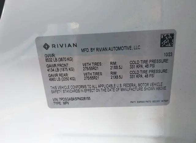 7PDSGABA5PN028155 2023 2023 Rivian R1S- Adventure 9