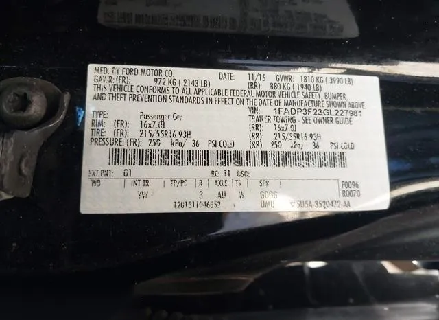 1FADP3F23GL227981 2016 2016 Ford Focus- SE 9