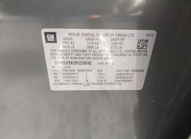 2GNFLFEK3F6238642 2015 2015 Chevrolet Equinox- 1LT 9