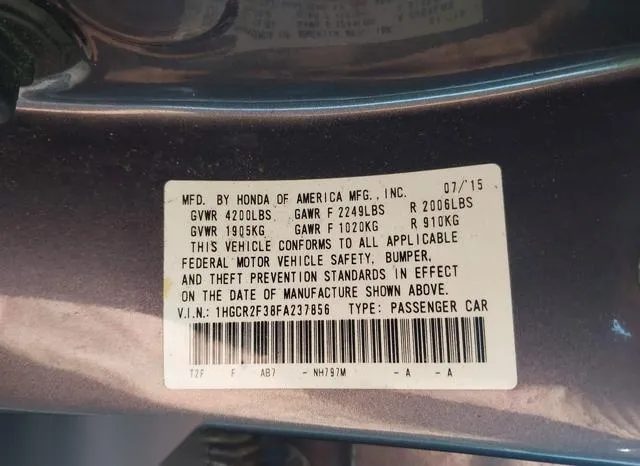 1HGCR2F38FA237856 2015 2015 Honda Accord- LX 9