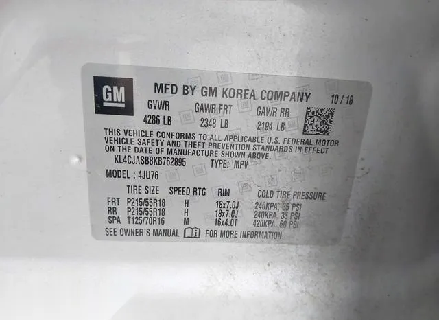 KL4CJASB8KB762895 2019 2019 Buick Encore- Fwd Preferred 9