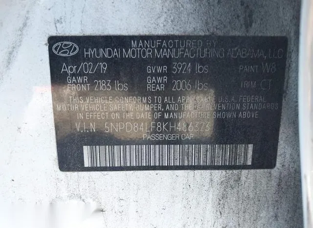 5NPD84LF8KH486323 2019 2019 Hyundai Elantra- Sel 9