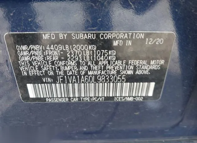 JF1VA1A60L9833055 2020 2020 Subaru WRX 9