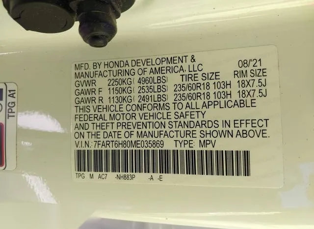 7FART6H80ME035869 2021 2021 Honda CR-V- Hybrid Ex-L 9