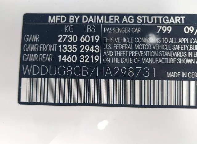 WDDUG8CB7HA298731 2017 2017 Mercedes-Benz S 550 9