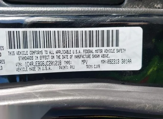 1C4RJEBG6JC201218 2018 2018 Jeep Grand Cherokee- Limited 4X2 9