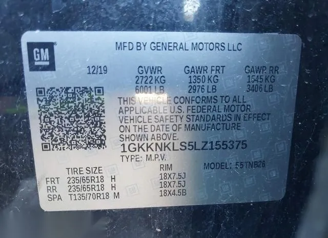 1GKKNKLS5LZ155375 2020 2020 GMC Acadia- Fwd Sle 8