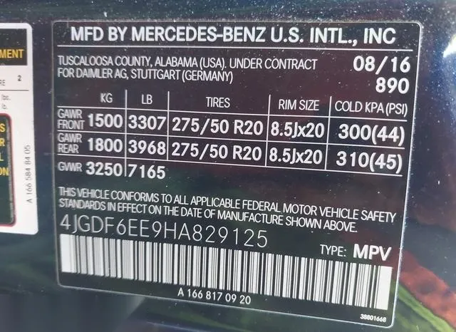 4JGDF6EE9HA829125 2017 2017 Mercedes-Benz GLS 450- 4Matic 9