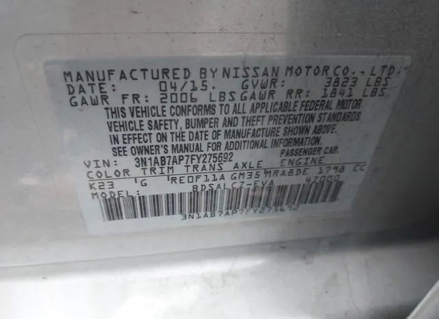 3N1AB7AP7FY275692 2015 2015 Nissan Sentra- S 9