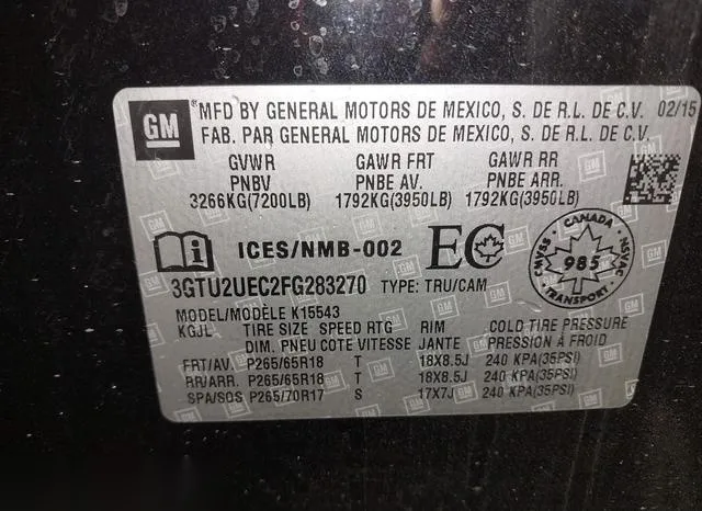 3GTU2UEC2FG283270 2015 2015 GMC Sierra- 1500 Sle 9