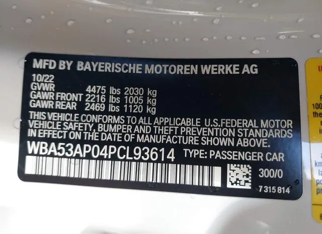 WBA53AP04PCL93614 2023 2023 BMW 4 Series- 430I 9