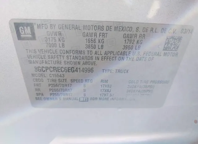 3GCPCREC6EG414996 2014 2014 Chevrolet Silverado 1500- 1LT 9