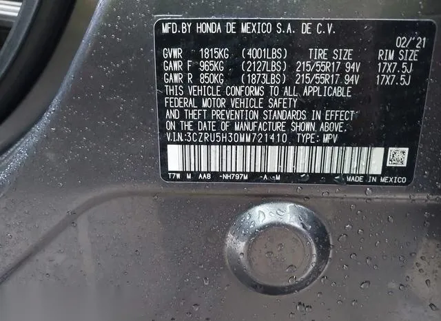 3CZRU5H30MM721410 2021 2021 Honda HR-V- 2Wd Lx 9