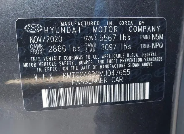 KMTGC4SD0MU047655 2021 2021 Genesis G80- 3-5T Awd 9