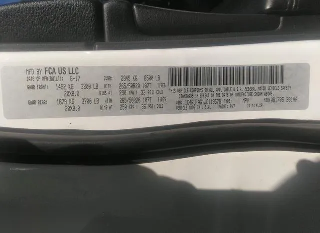 1C4RJFAG1JC119579 2018 2018 Jeep Grand Cherokee- Altitude 4X4 9