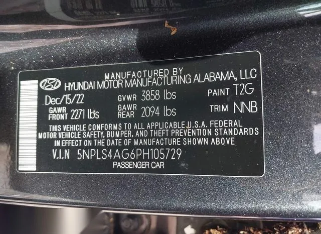 5NPLS4AG6PH105729 2023 2023 Hyundai Elantra- Sel 9