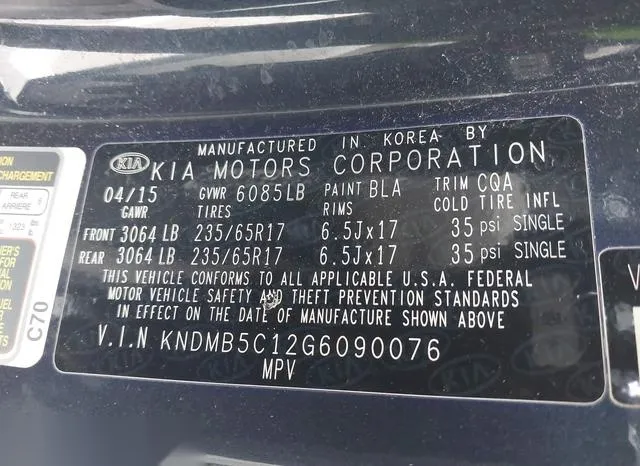 KNDMB5C12G6090076 2016 2016 KIA Sedona- LX 9