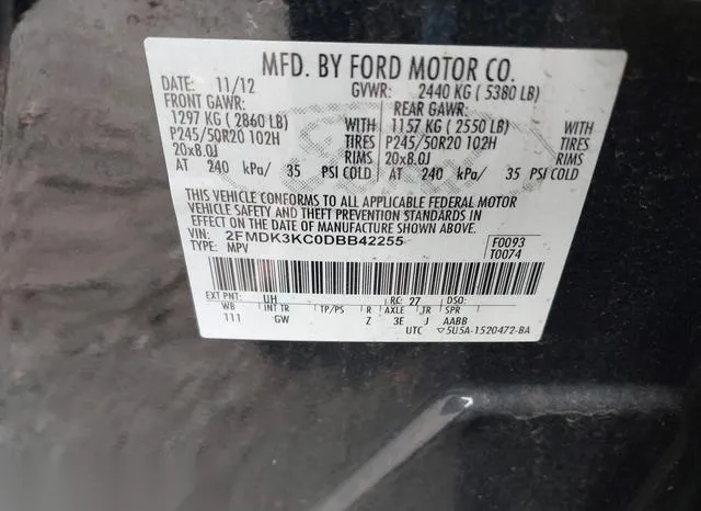 2FMDK3KC0DBB42255 2013 2013 Ford Edge- Limited 9