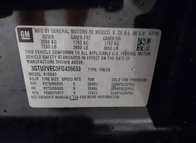 3GTU2VEC3FG436633 2015 2015 GMC Sierra- 1500 Slt 9