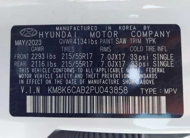 KM8K6CAB2PU043858 2023 2023 Hyundai Kona- Sel 9