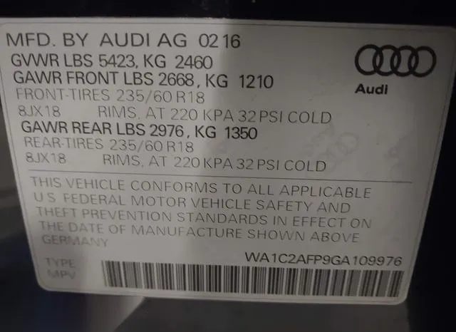 WA1C2AFP9GA109976 2016 2016 Audi Q5- 2-0T Premium 9