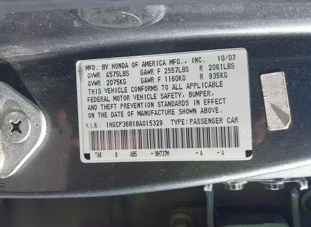 1HGCP36818A015329 2008 2008 Honda Accord- Exl 9