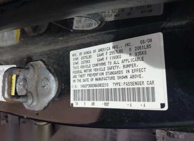 1HGCP36838A082210 2008 2008 Honda Accord- Exl 9