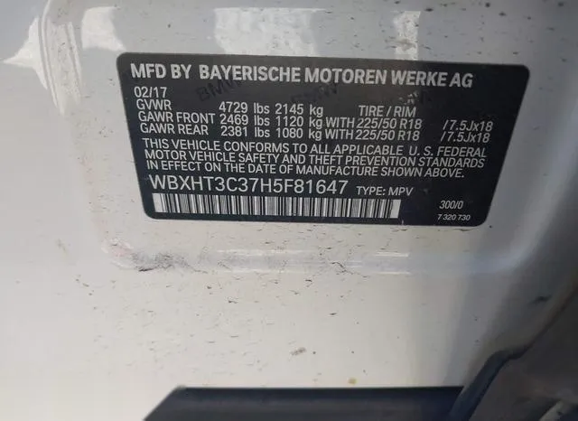 WBXHT3C37H5F81647 2017 2017 BMW X1- Xdrive28I 9