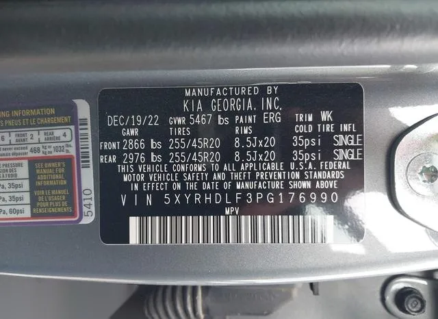 5XYRHDLF3PG176990 2023 2023 KIA Sorento- X-Line Ex 9