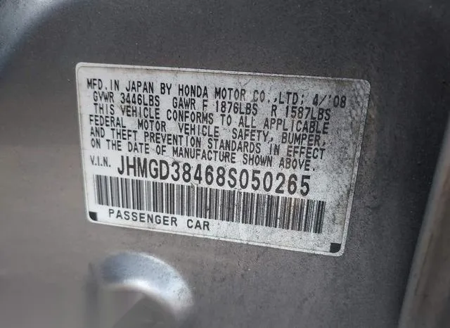 JHMGD38468S050265 2008 2008 Honda Fit 9