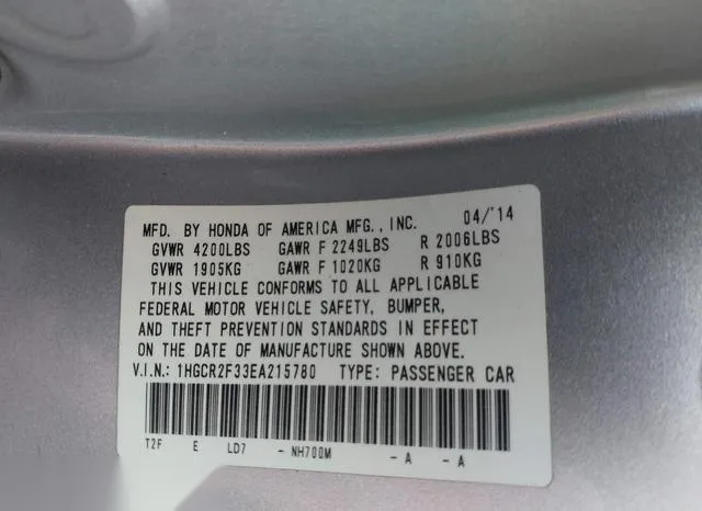 1HGCR2F33EA215780 2014 2014 Honda Accord- LX 9