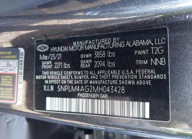 5NPLM4AG2MH043428 2021 2021 Hyundai Elantra- Sel 9