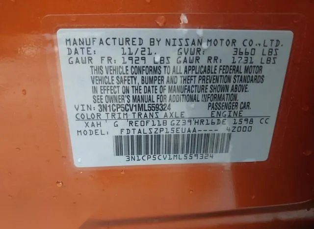 3N1CP5CV1ML559324 2021 2021 Nissan Kicks- SV 9