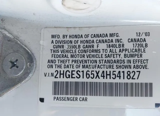 2HGES165X4H541827 2004 2004 Honda Civic- LX 9