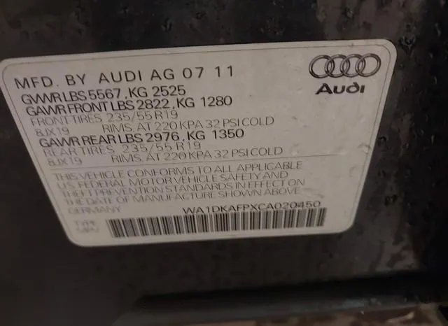 WA1DKAFPXCA020450 2012 2012 Audi Q5- 3-2 Premium Plus 9