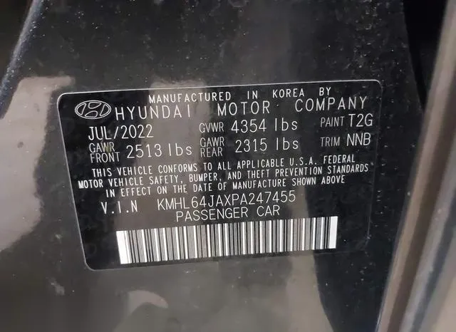 KMHL64JAXPA247455 2023 2023 Hyundai Sonata- Sel 9